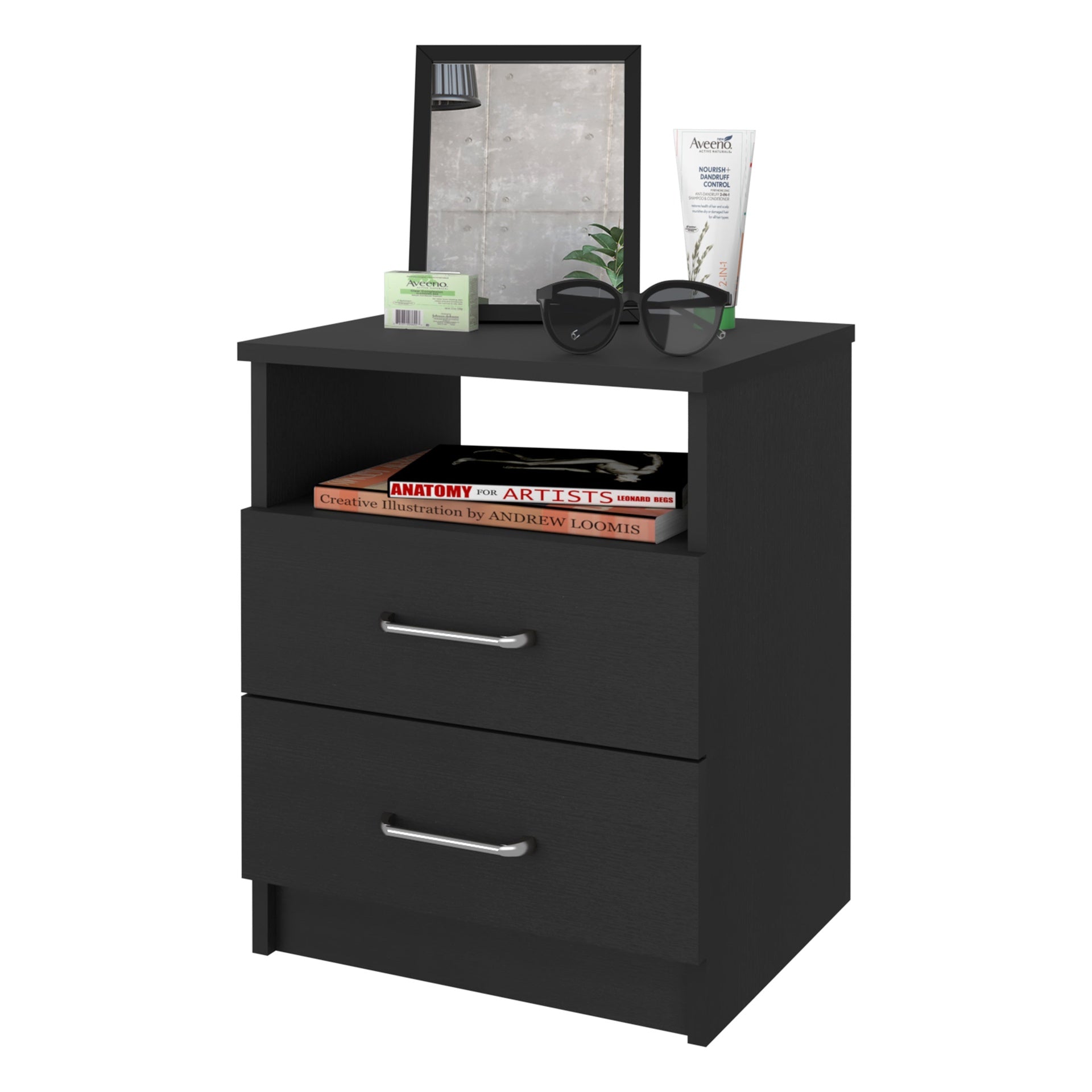 Oklahoma Nightstand,Two Drawers, One Shelf