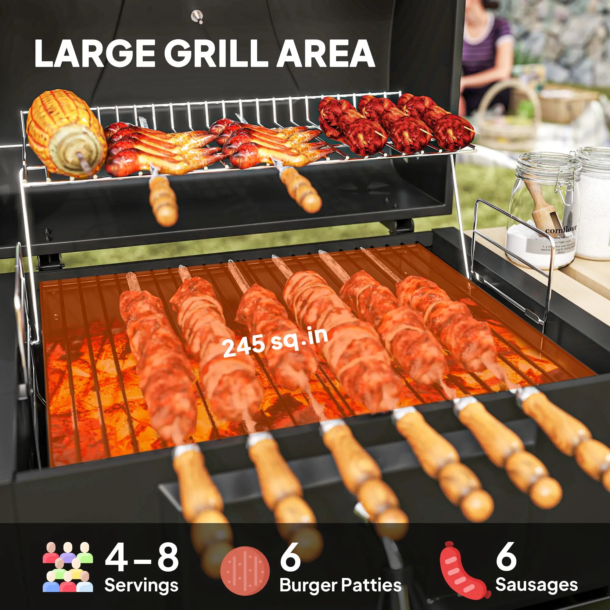 Charcoal BBQ Grill Black