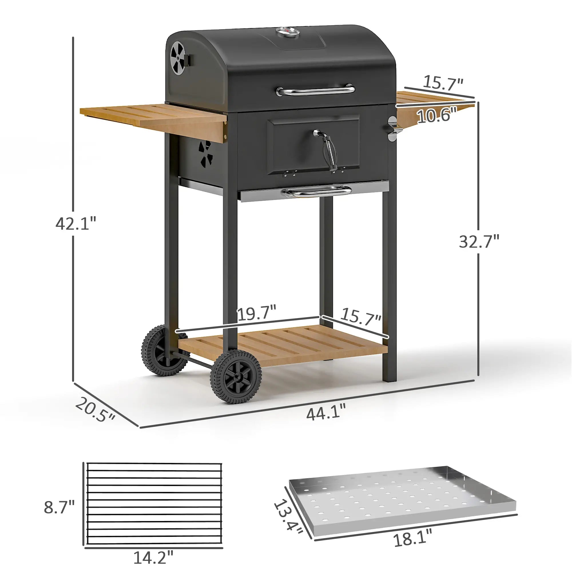 Charcoal BBQ Grill Black