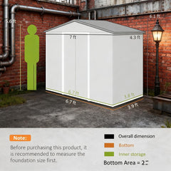 Garden Shed  white Garden Storage Shed with Foundation Kit, 4 Vents and 2 Easy Sliding Doors for Backyard, Patio, Garage, Lawn