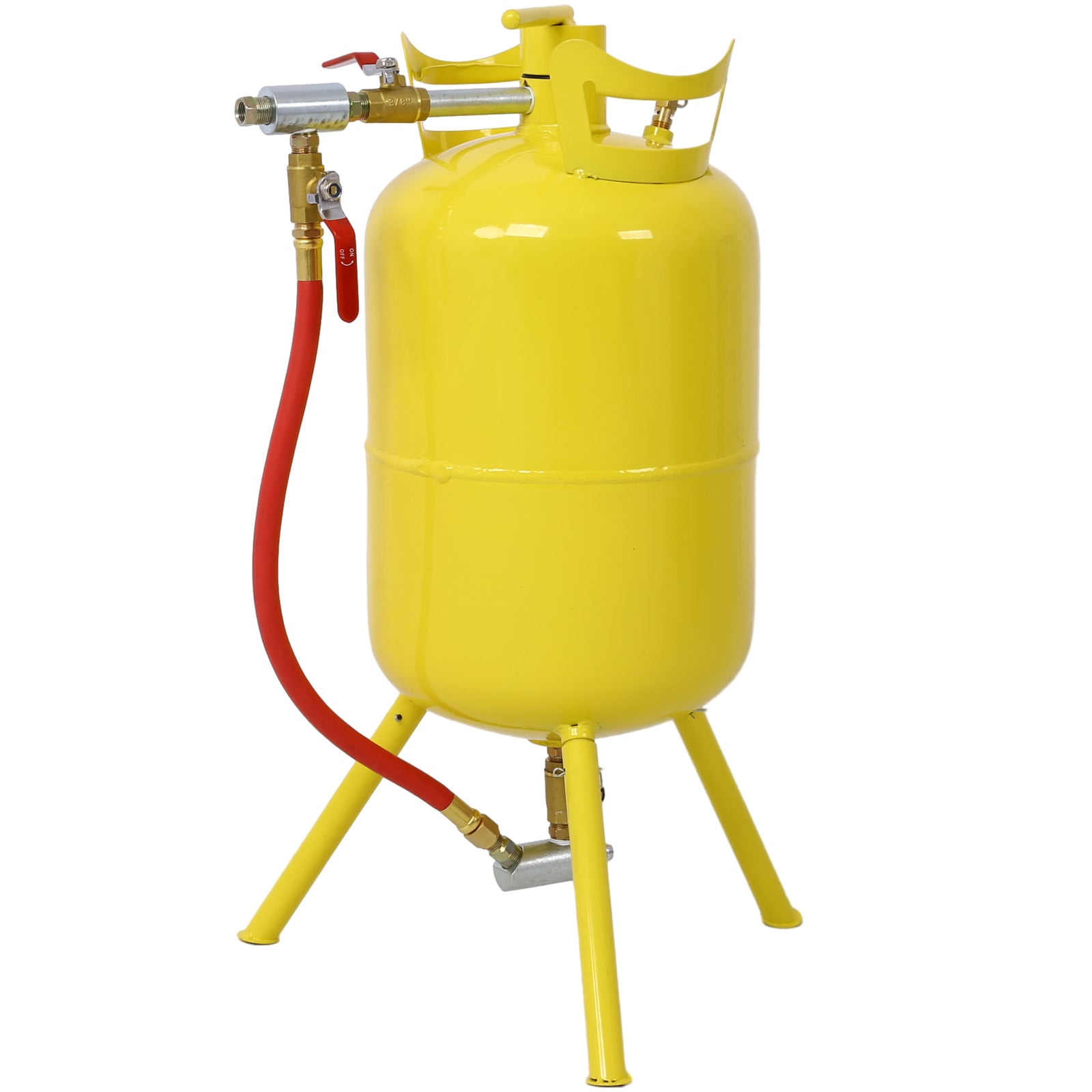 Portable 5-Gallons Air Sand Blaster Handle Sandblasting 5-Gal Air Media Abrasive Blasting Tank w/Blast Gun, yellow