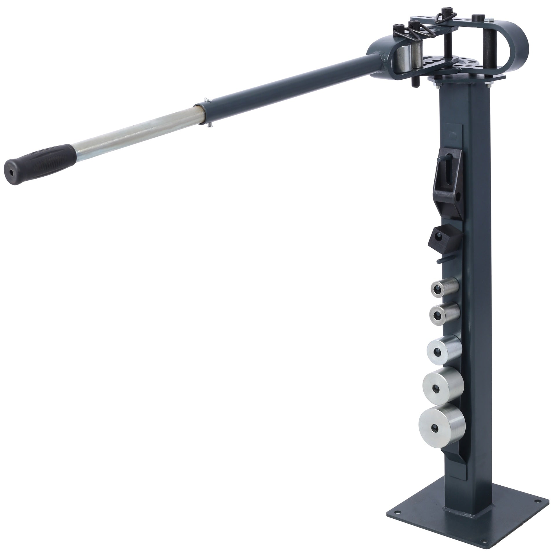 Pedestal Floor Compact Bender 7 Dies Versatile Compact Metal Tubing Bender 44' Mount Powdercoat Telescoping Handle Maximum 5/8" Thick 1-15/16" Width
