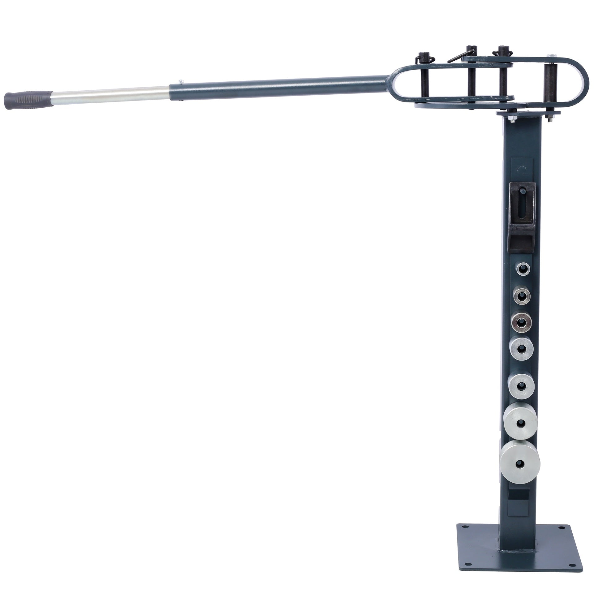 Pedestal Floor Compact Bender 7 Dies Versatile Compact Metal Tubing Bender 44' Mount Powdercoat Telescoping Handle Maximum 5/8" Thick 1-15/16" Width