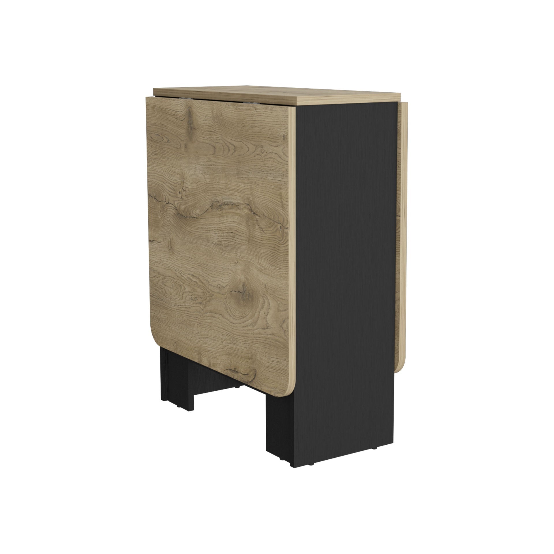 Folding Table with Expandable Design in 3 Forms, Black / Macadamia