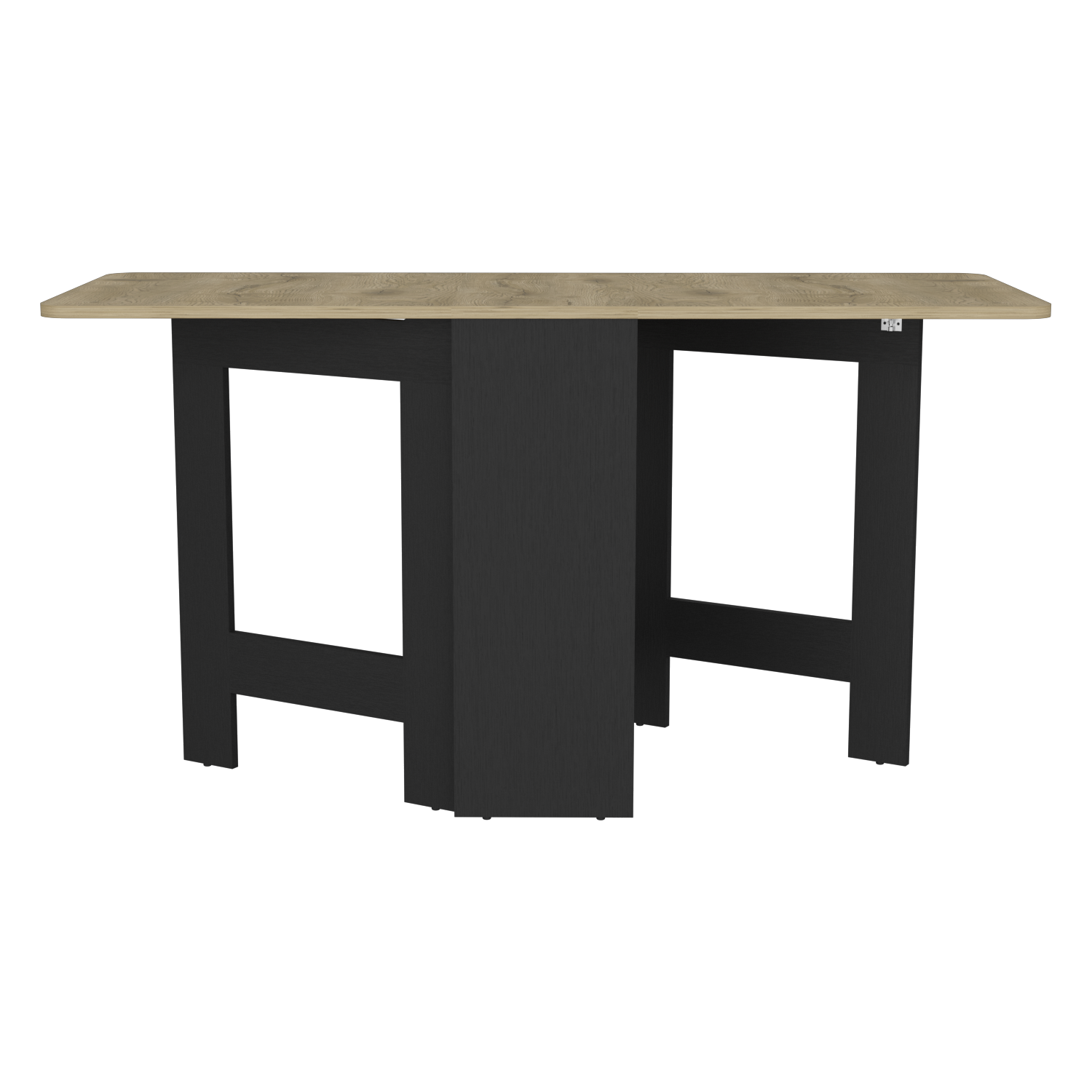 Folding Table with Expandable Design in 3 Forms, Black / Macadamia