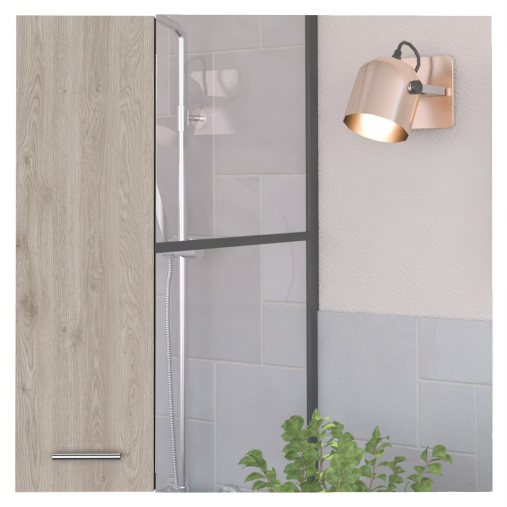 Medicine Double Door Cabinet 23" H,Four Interior Shelves, Light Gray