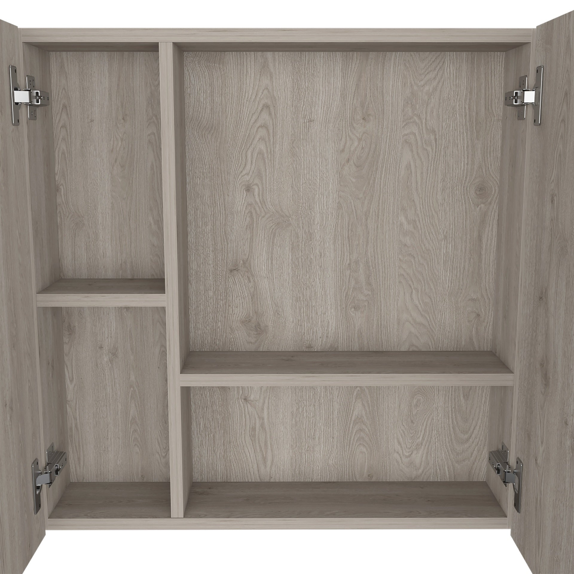Medicine Double Door Cabinet 23" H,Four Interior Shelves, Light Gray