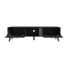TV Stand, 2 Doors, 1 Shelf, Black / Natural Oak