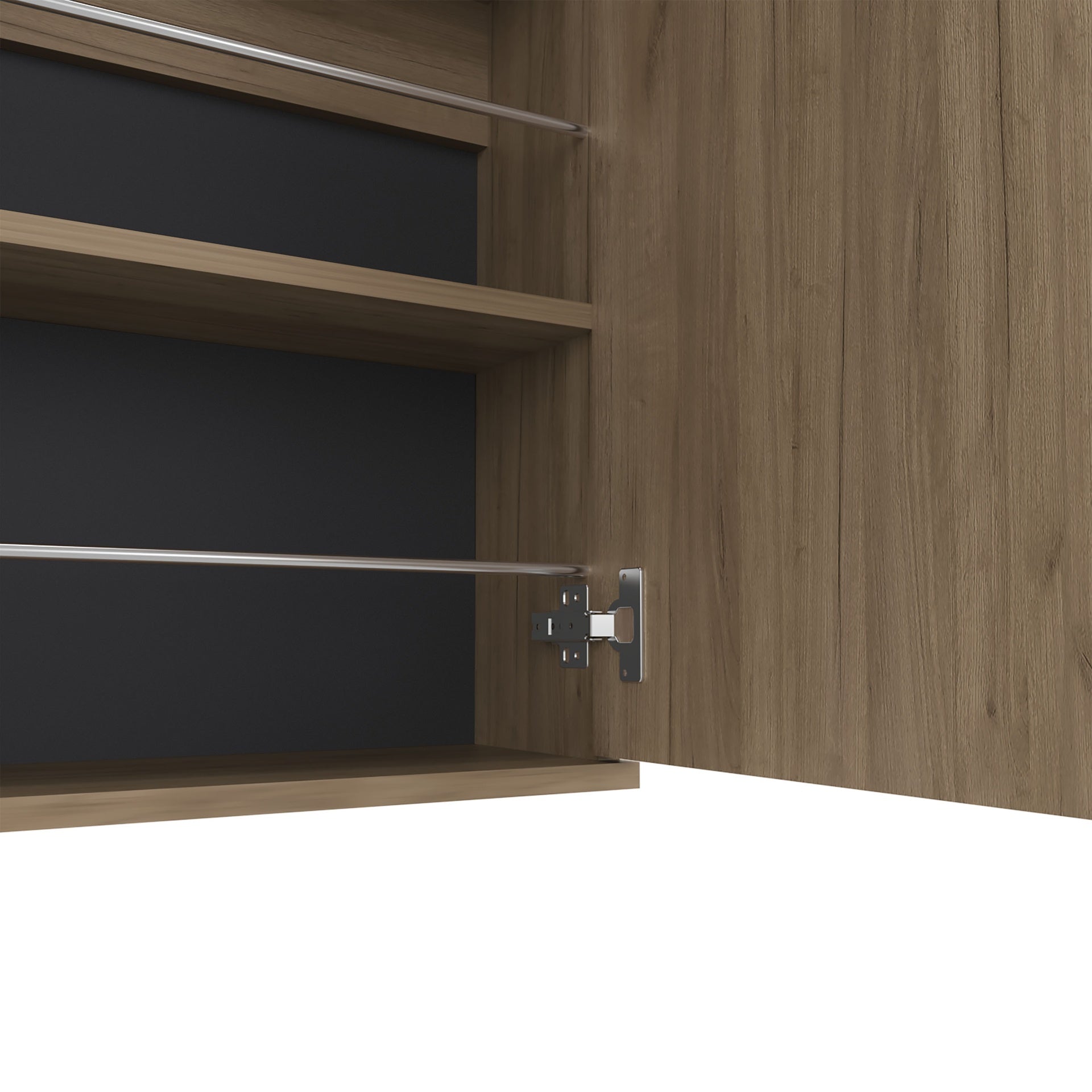 Wall Shoe Rack 54" H, One Mirror, One Door, Five Internal Storage Shelves, Approximate Capacity for Ten Shoes