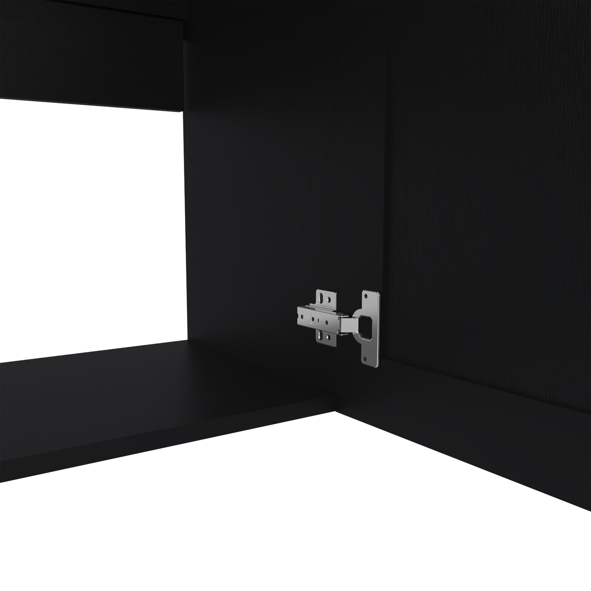 Wall Cabinet, 2 Doors, Black Wengue