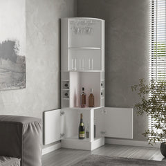 Corner Bar Cabinet, Double Door Cabinet, Glass Rack, Eight Built-in Wine Rack