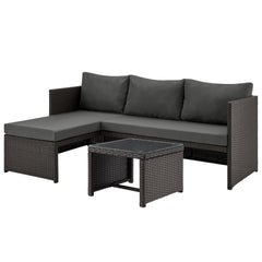 3-Piece Sectional Set in Brown and Gray