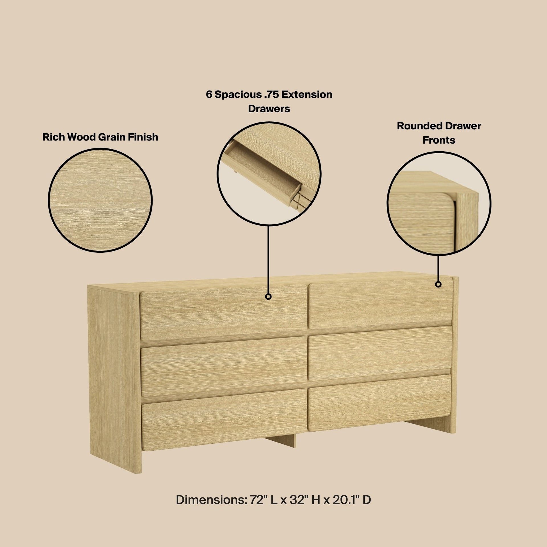 Dresser in Natural Oak