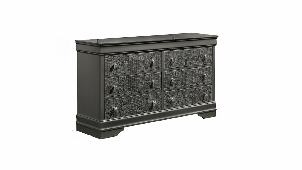 Blaze Modern Style 6-Drawer Dresser Made with Wood in Metallic Gray (Only Dresser) same as G150108706  (NJ inventory)