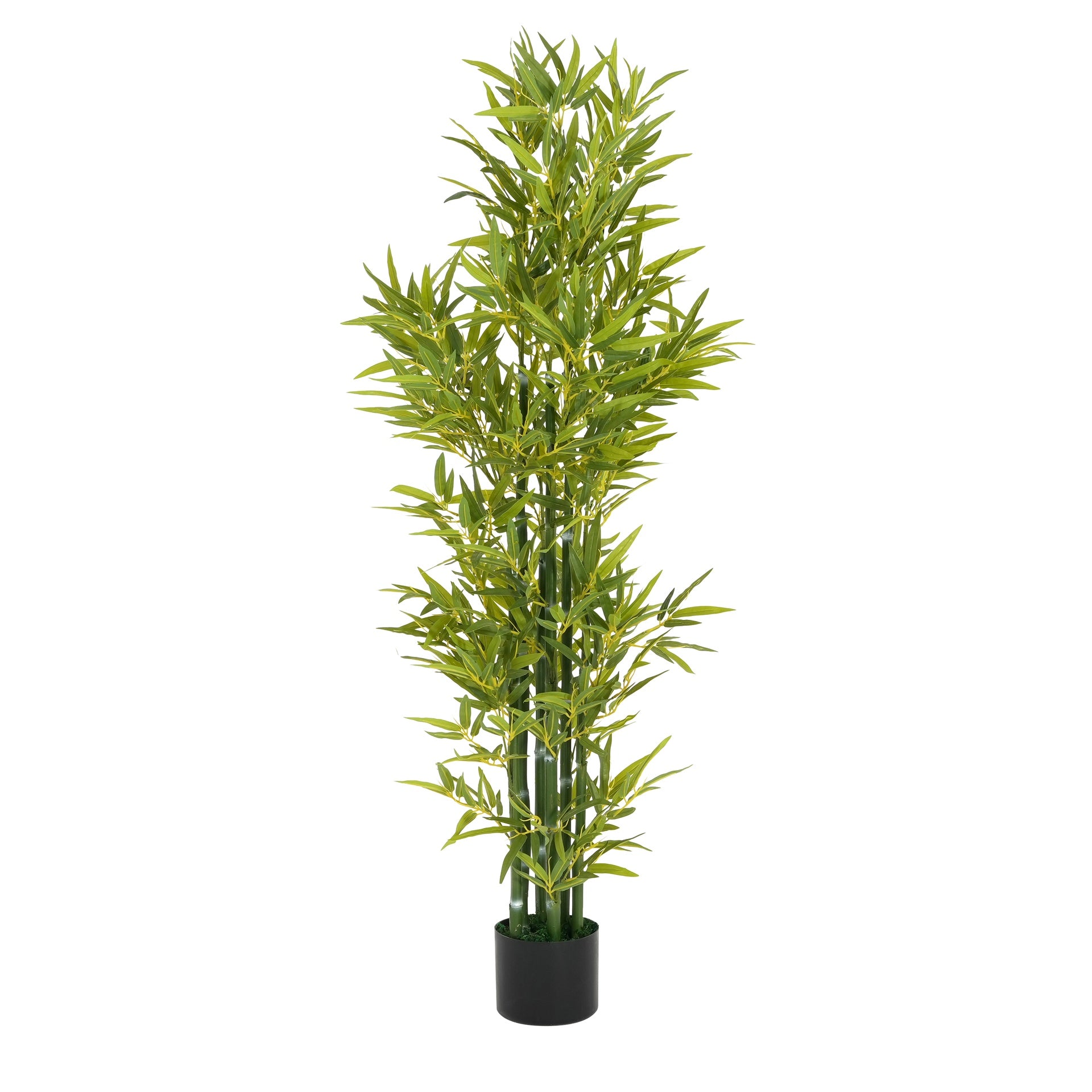 5' Artificial Bamboo with Black Plastic Pot, Set of 2