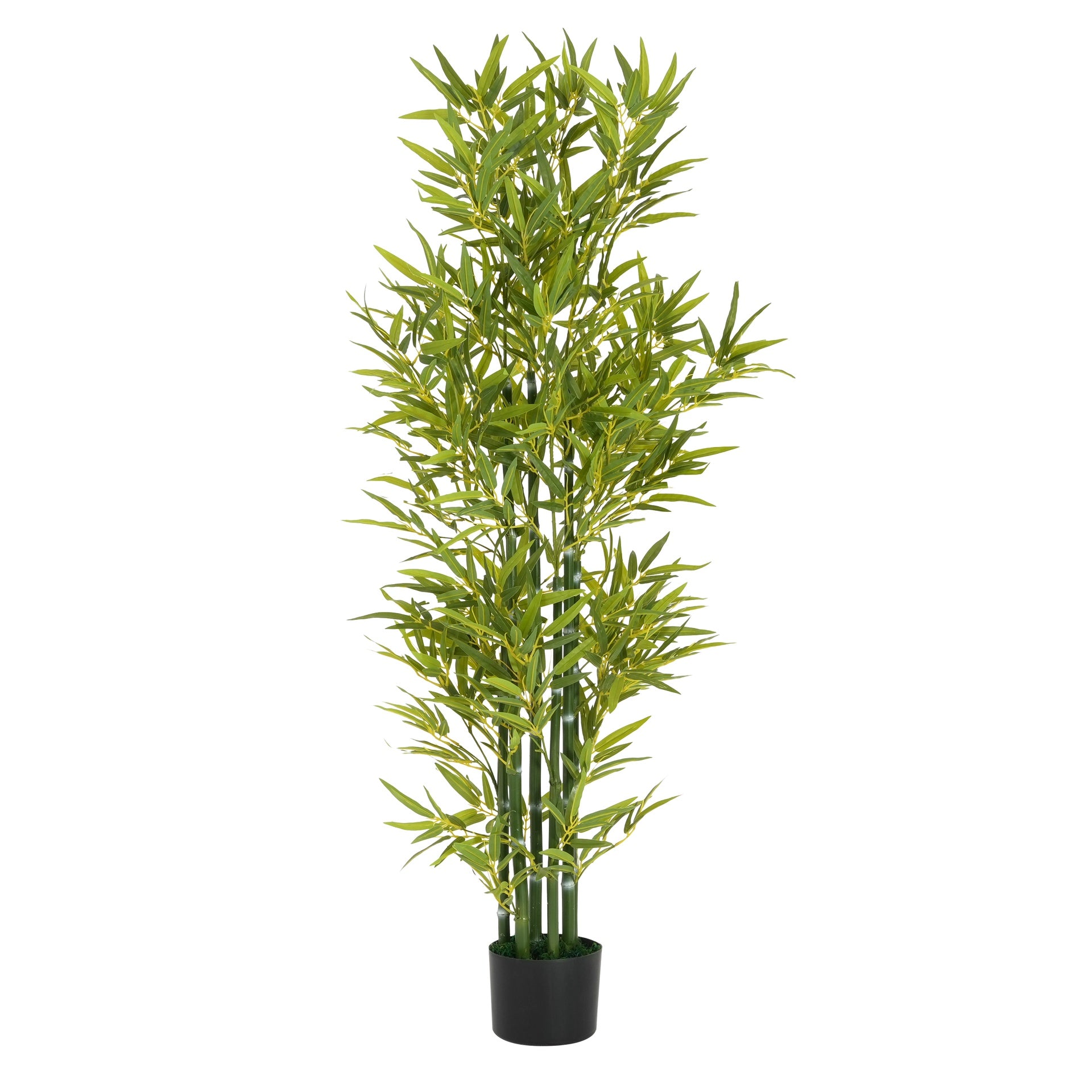 5' Artificial Bamboo with Black Plastic Pot, Set of 2