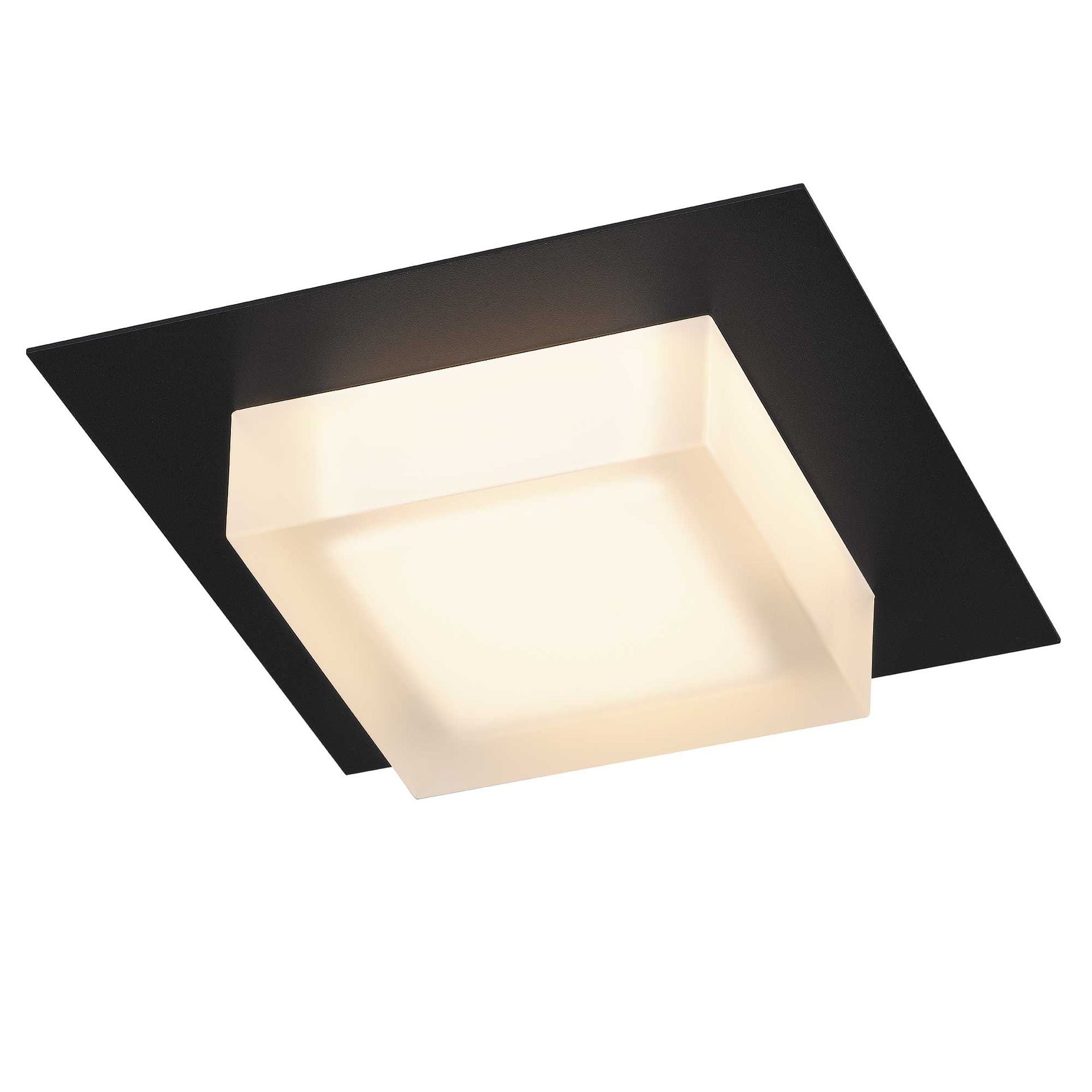 8 inch Square Black Integrated LED Flush Mount