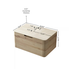 24'' XAI Roma Travertine-Pattern Sintered Stone Top and 7070 White Oak Woodgrain Cabinet with One Drawer, NO Basin, NO Faucet and Sink Cover