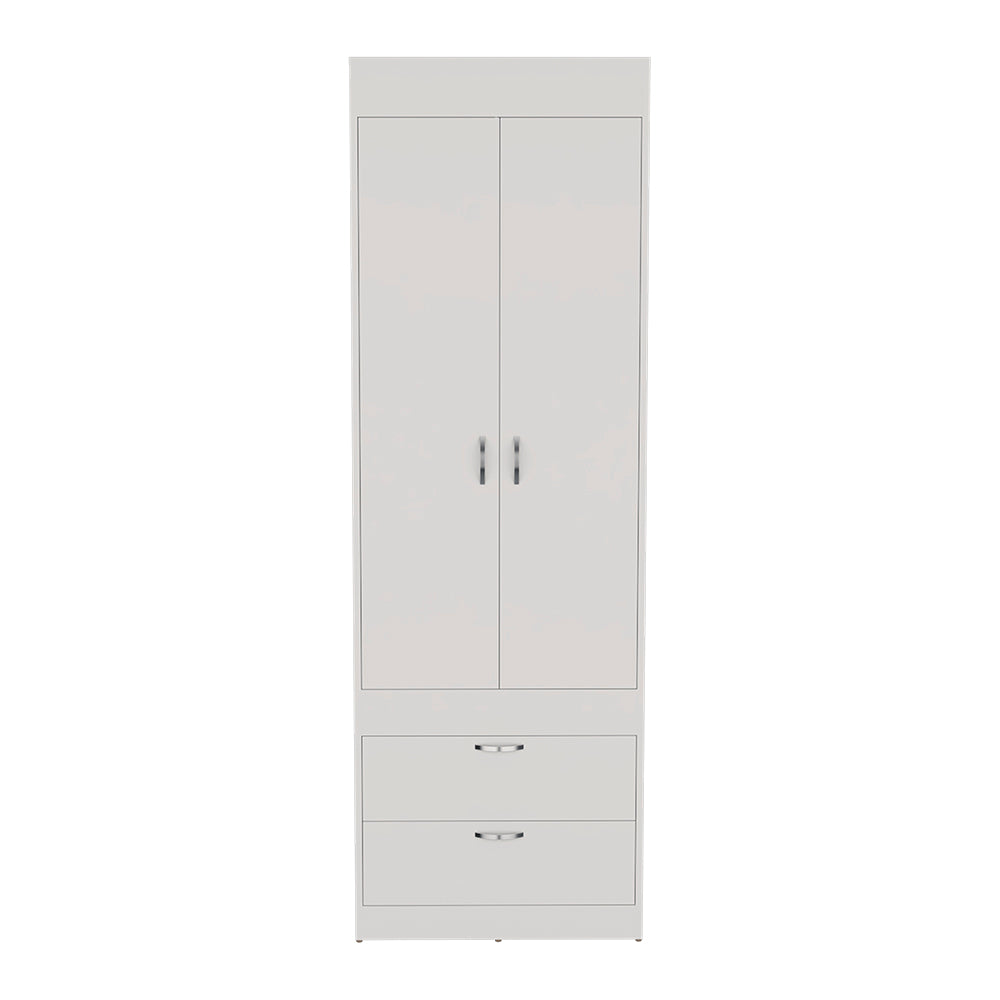 Armoire Tarento,Two Drawers, White Finish