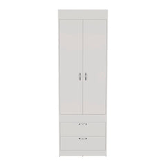 Armoire Tarento,Two Drawers, White Finish