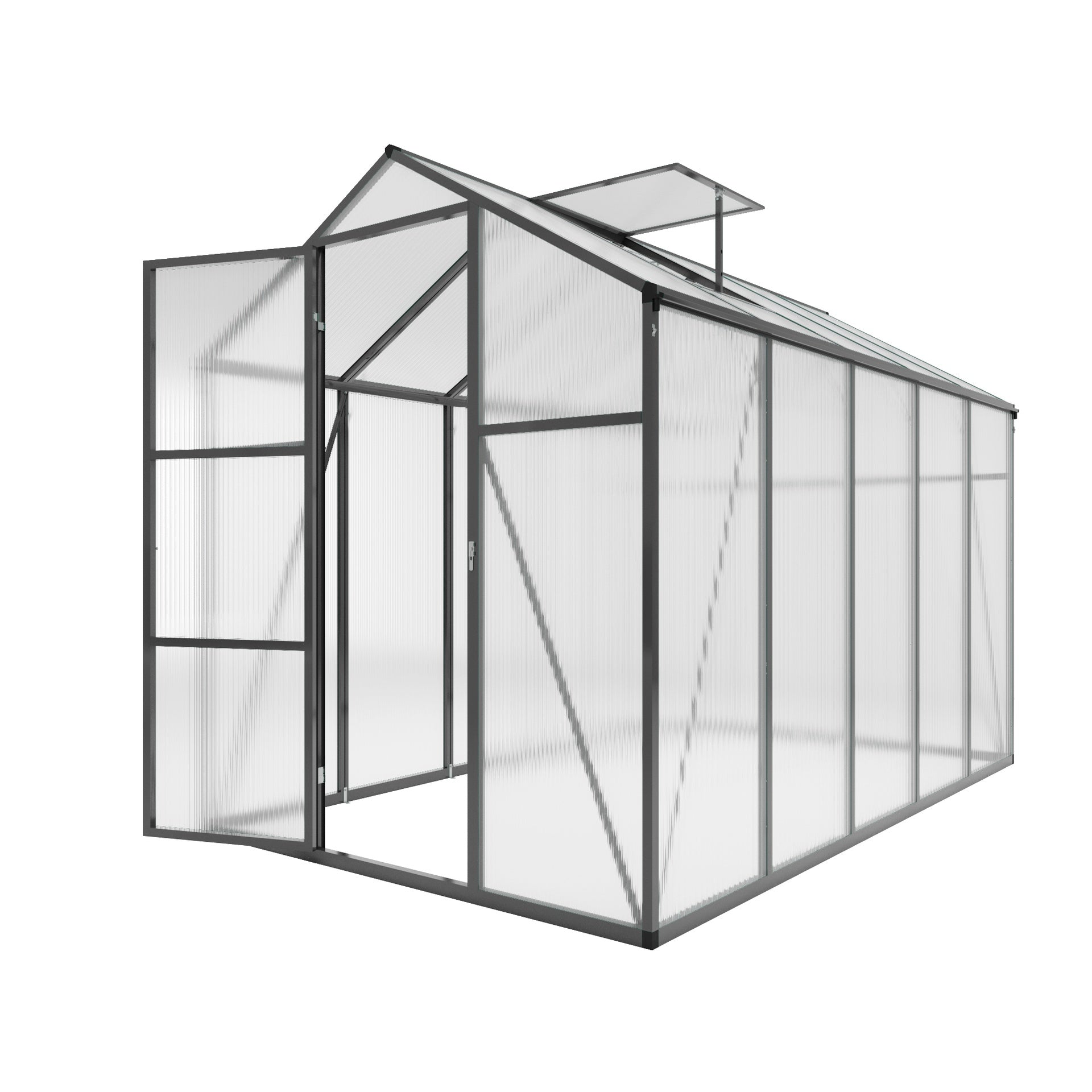 Newly marketed Gain height windproofaluminum greenhouse 6x10 FT Polycarbonate Greenhouse Raised Base and Anchor Aluminum Heavy Duty Walk-in Greenhouses for Outdoor Backyard in All Season
