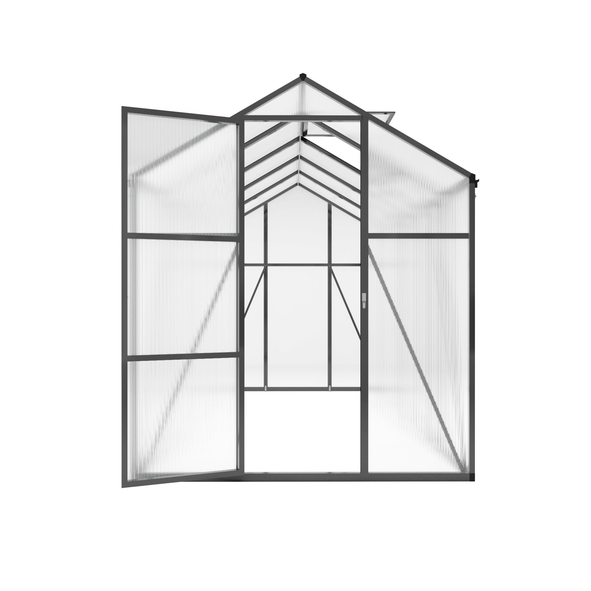 Newly marketed Gain height windproofaluminum greenhouse 6x10 FT Polycarbonate Greenhouse Raised Base and Anchor Aluminum Heavy Duty Walk-in Greenhouses for Outdoor Backyard in All Season