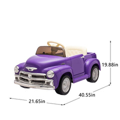 12V Kids Ride On truck car w/parents control, Licensed Chevrolet 3100 pickup,electric car for kid,Vintage modeling,3 speeds,LED Lights,Bluetooth,USB,High-power up to 3.11 MPH,age 3+