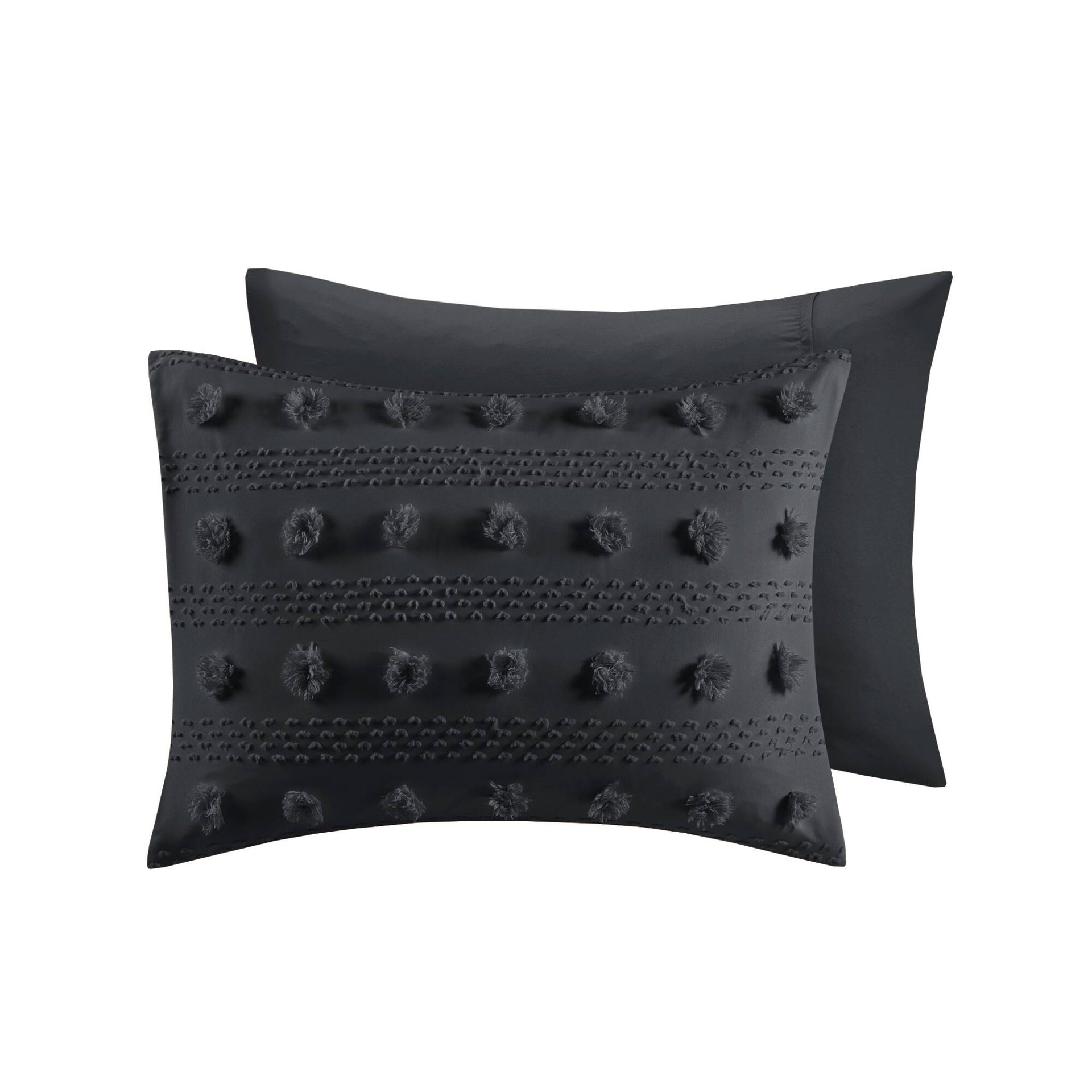 3 PCS Full/Queen Clip Jacquard Duvet Cover Set Black