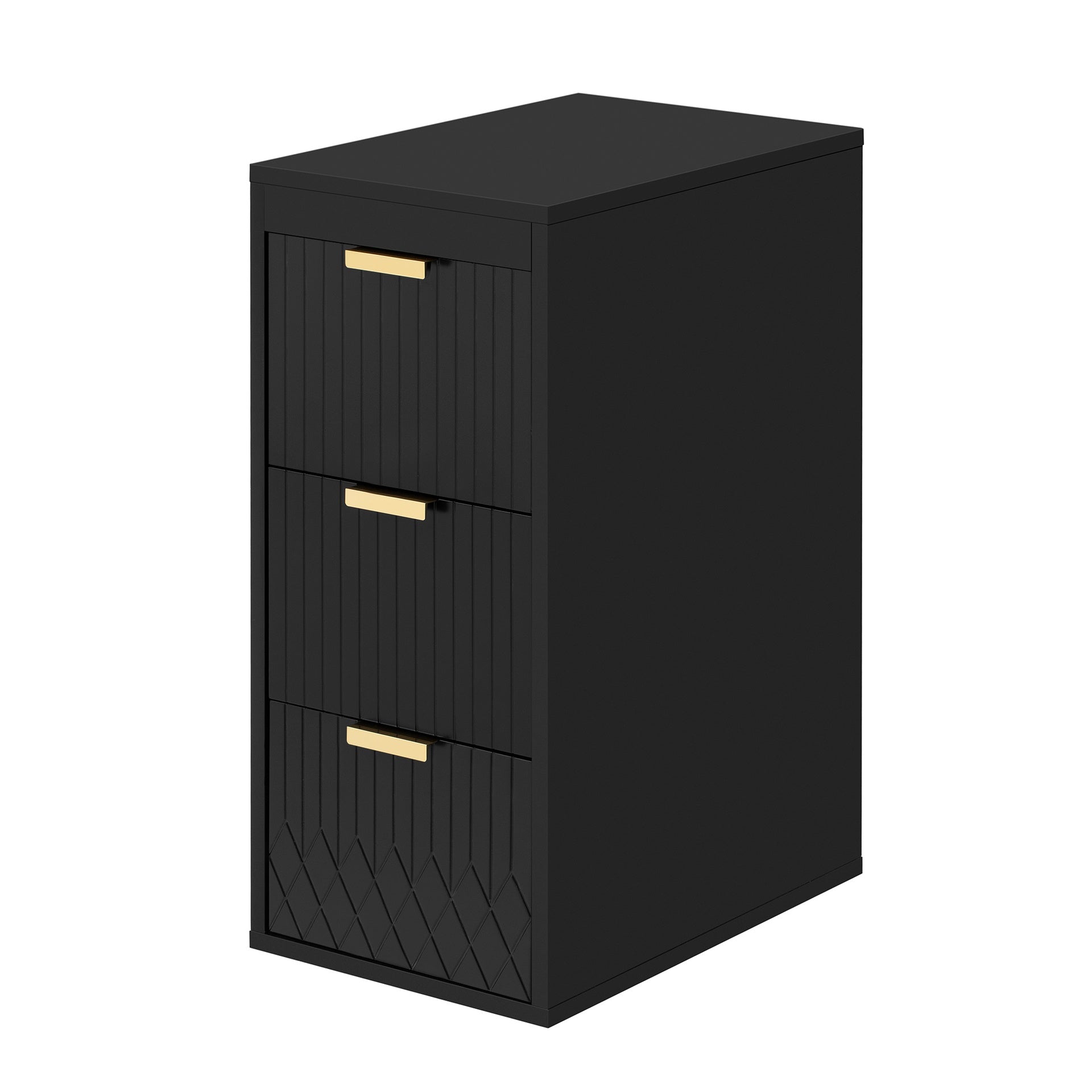 Wall Mounted Floating Cabinet, 12inch Side Cabinet with Drawers, Mutifunctional Cabinet for Bathroom, Living Room (Bathroom Vanity Not Included)