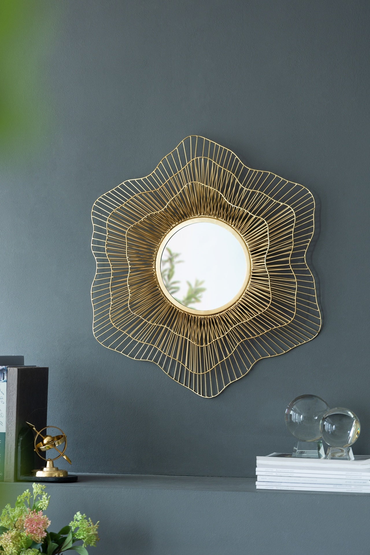 D27x2.4" Metal Mirror, Wall Mounted Mirror Home Decor for Bathroom Living Room