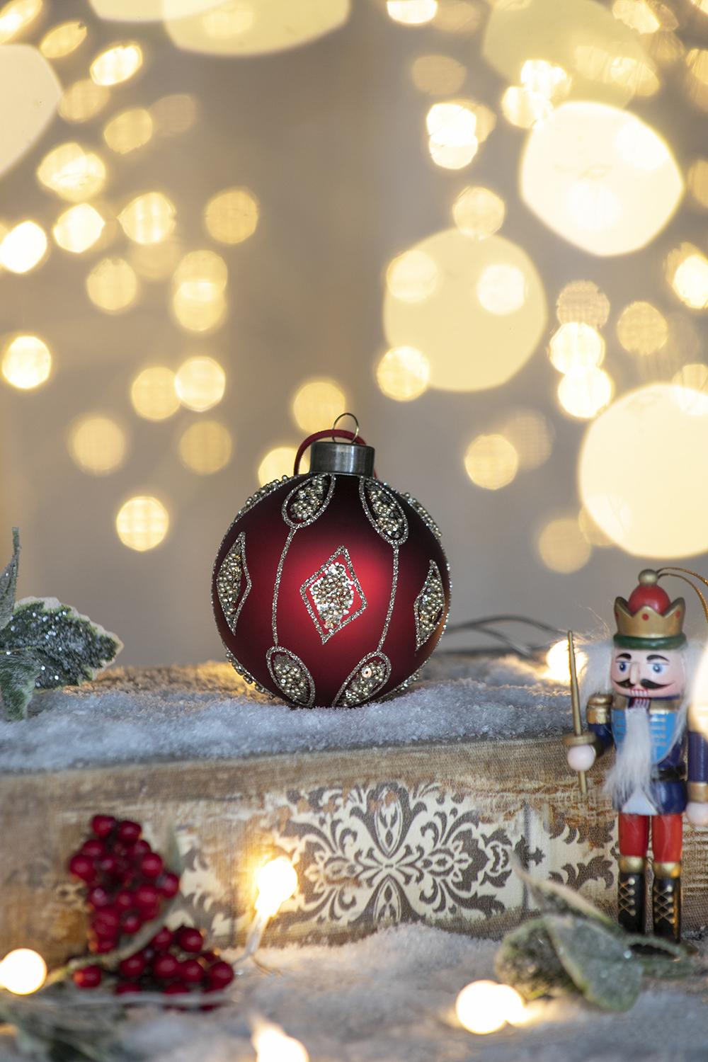 D3" Christmas Ball Ornaments, Glass Decorative Hanging Ball Christmas Tree Ornaments for Holiday Party Decorations, Set of 12