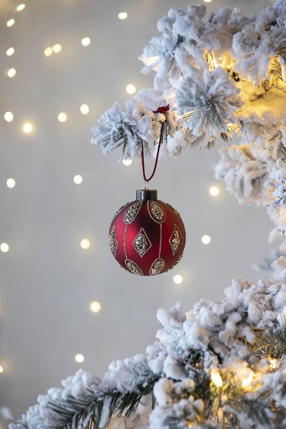 D3" Christmas Ball Ornaments, Glass Decorative Hanging Ball Christmas Tree Ornaments for Holiday Party Decorations, Set of 12