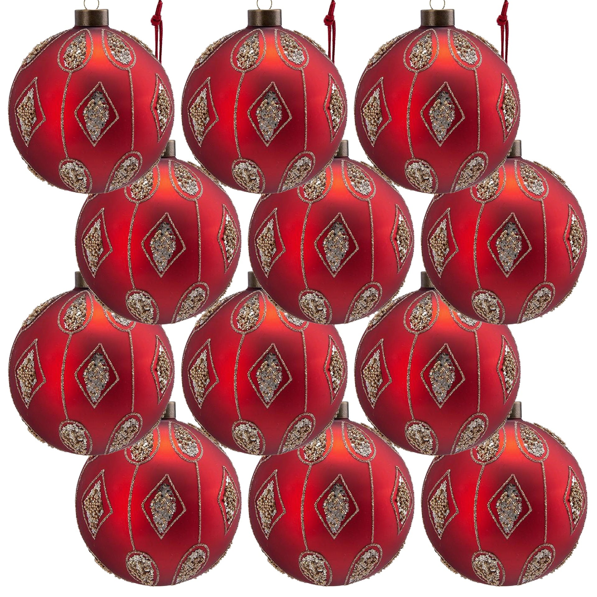 D3" Christmas Ball Ornaments, Glass Decorative Hanging Ball Christmas Tree Ornaments for Holiday Party Decorations, Set of 12