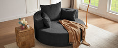 360° Swivel Chair Accent Barrel Chair Swivel Round Sofa Chair with 3 Removable Pillows for Living Room, Bedroom, Office and Hotel, Black