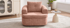 360° Swivel Sofa Chair Accent Barrel Chair 36.6" Swivel Round Chair with Dual-layer Cushion Design for Living Room, Bedroom, Office and Hotel, Pink