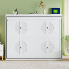 Queen  Size Murphy Bed Wall Bed,White(OLD SKU:N708S00012K-1)