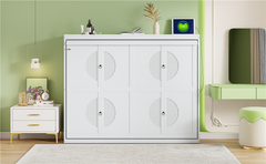Queen  Size Murphy Bed Wall Bed,White(OLD SKU:N708S00012K-1)