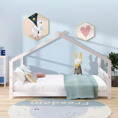 Full Size House Bed Wood Bed, White(OLD SKU:WF282522AAK)
