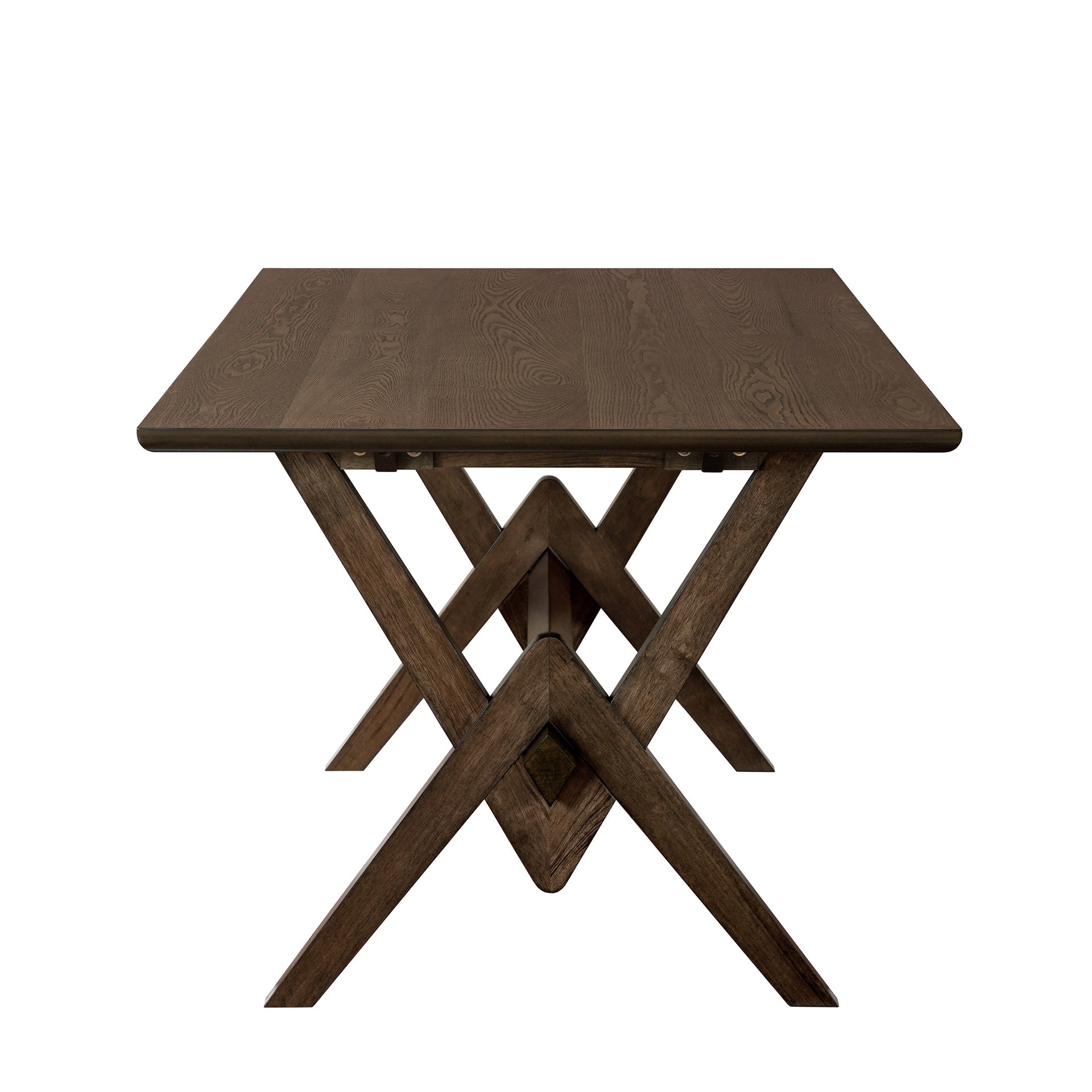 63" Double V Dining Table-Walnut