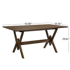 63" Double V Dining Table-Walnut
