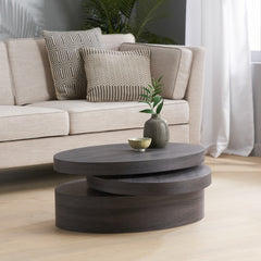MODERNESQUE ROTATING COFFEE TABLE-Matte Black