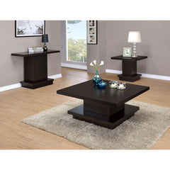 Mbala Cappuccino Square Pedestal End Table