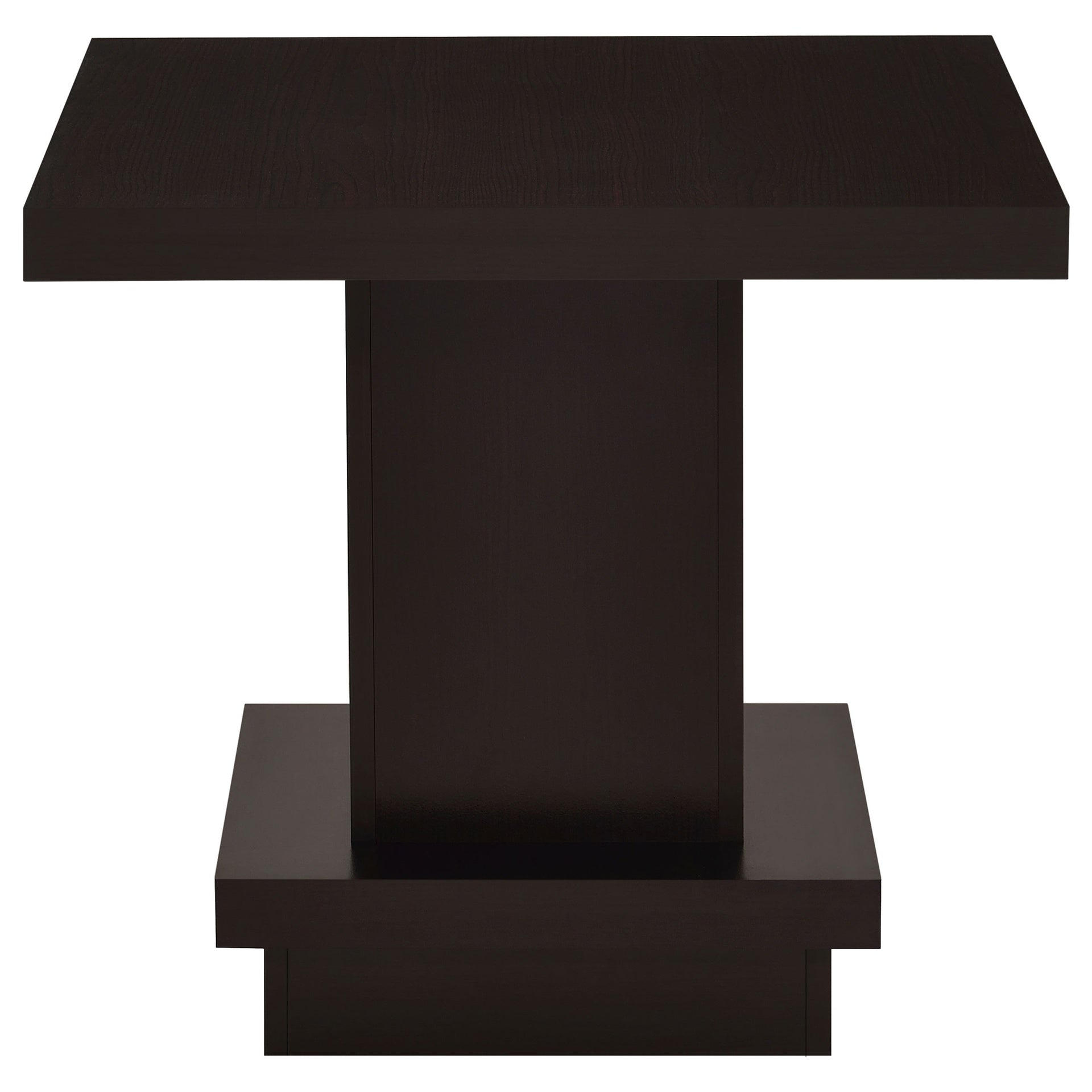 Mbala Cappuccino Square Pedestal End Table