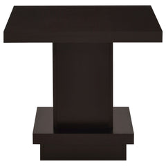 Mbala Cappuccino Square Pedestal End Table