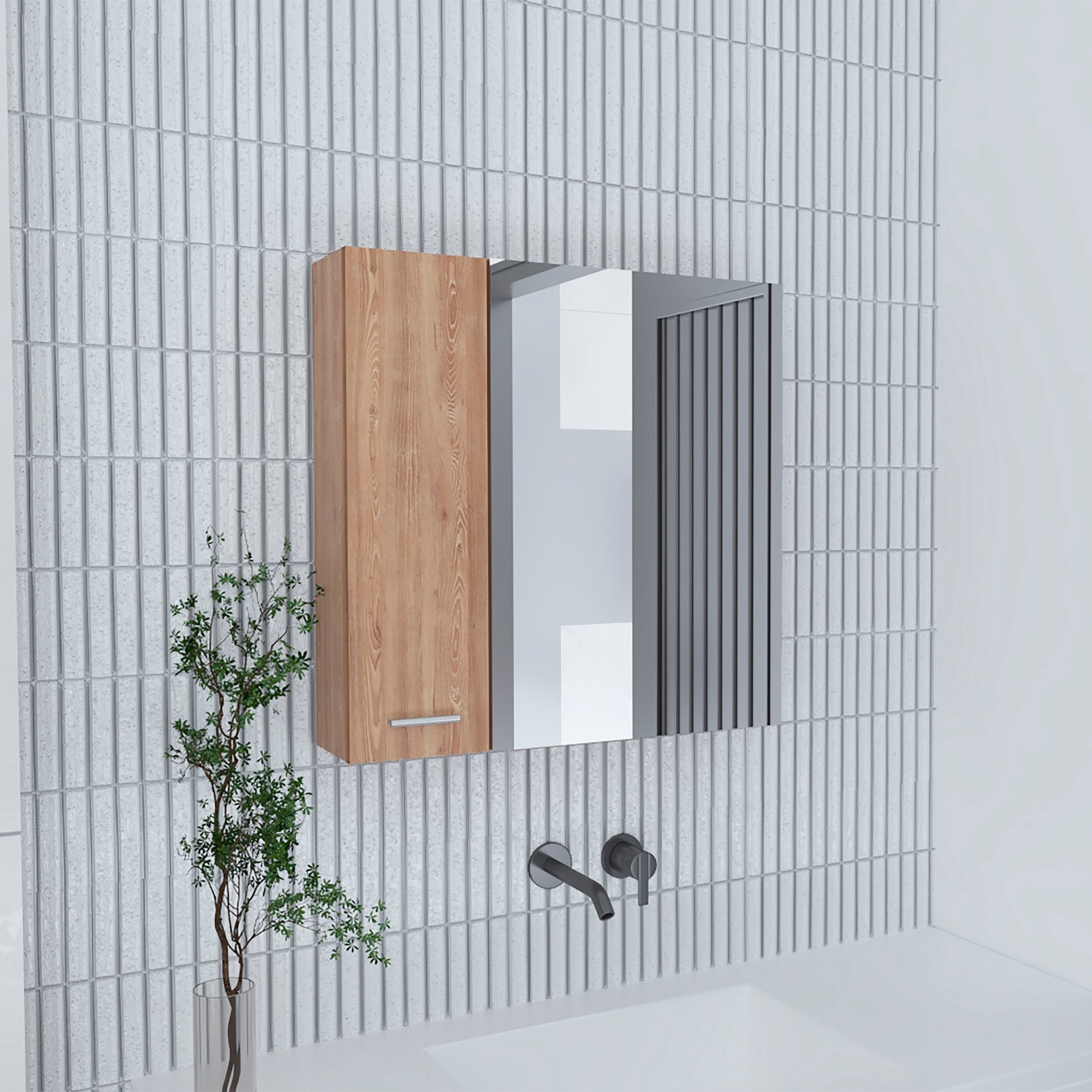 4-Shelf Bathroom Medicine Cabinet with Mirror