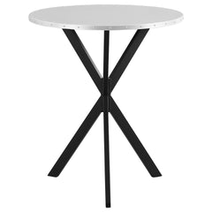 Fitz Silver Round Galvanized Steel Bistro Bar Table