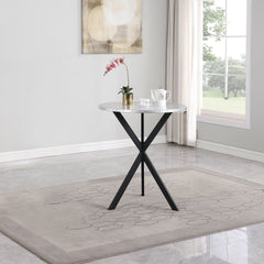 Fitz Silver Round Galvanized Steel Bistro Bar Table