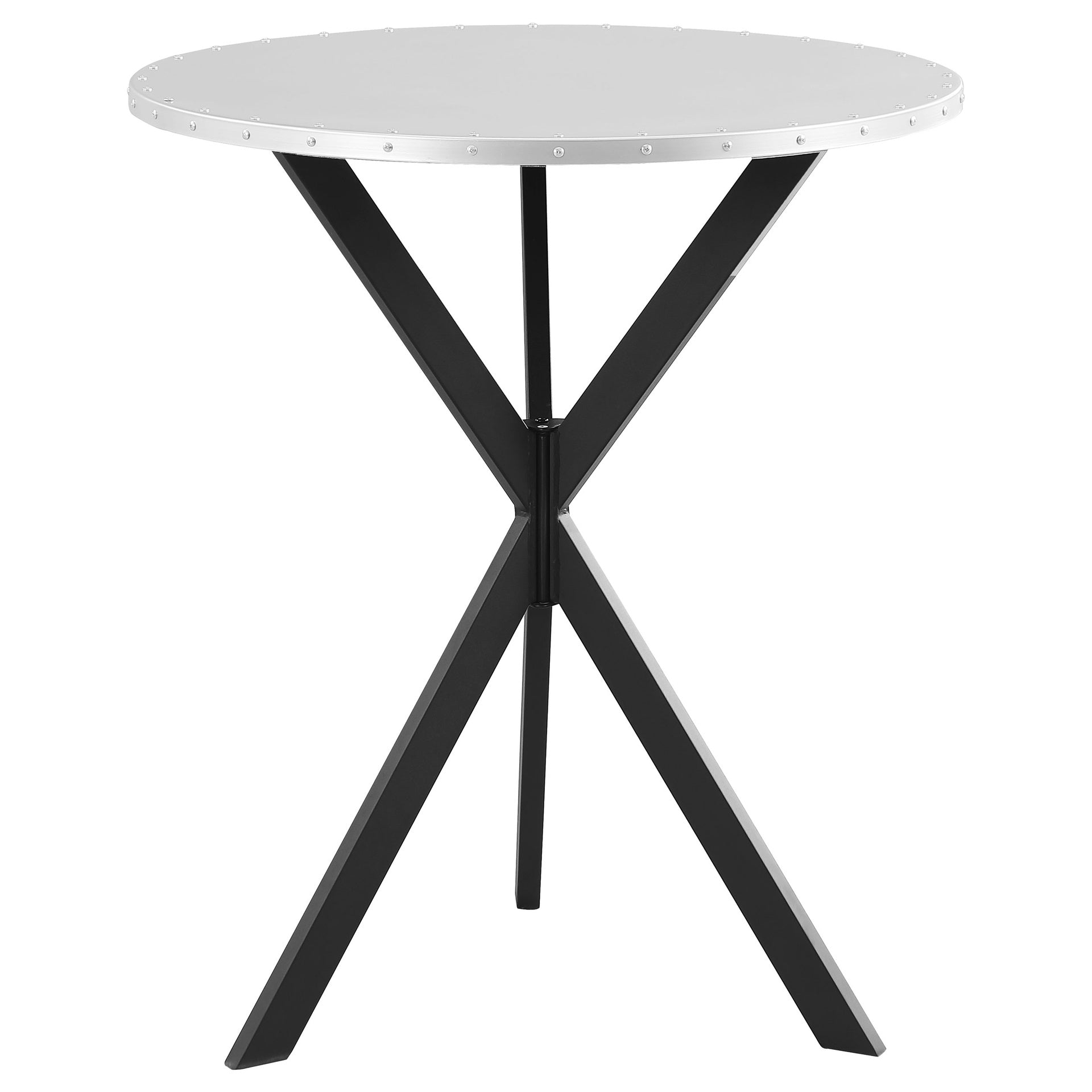 Fitz Silver Round Galvanized Steel Bistro Bar Table