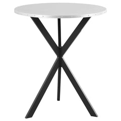 Fitz Silver Round Galvanized Steel Bistro Bar Table