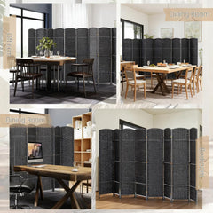 8 Panel Folding Room Divider Screen Privacy Screen Freestanding